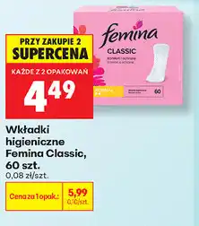 Biedronka Wkładki higieniczne Femina Classic, 60 szt oferta