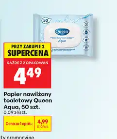 Biedronka Papier nawilżany toaletowy Queen Aqua, 50 szt oferta