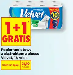 Biedronka Papier toaletowy z ekstraktem z aloesu Velvet, 16 rolek oferta