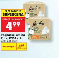 Biedronka Podpaski Femina Pure, 12/14 szt oferta