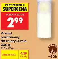 Biedronka Wkład parafinowy do zniczy Lumia oferta