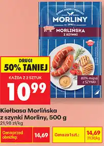 Biedronka Kiełbasa Morlińska z szynki Morliny oferta