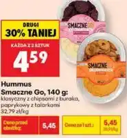 Biedronka Hummus Smaczne Go (klasyczny z chipsami z buraka, paprykowy z talarkami) oferta