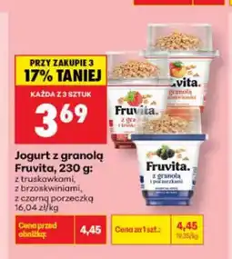 Biedronka Jogurt z granolą Fruvita z brzoskwiniami oferta