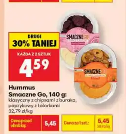 Biedronka Hummus Smaczne Go klasyczny z chipsami z buraka oferta