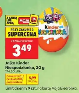 Biedronka Jajko Kinder Niespodzianka 20 g oferta