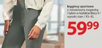 Legginsy sportowe z rozszerzaną nogawką i tylem w kształcie litery V / wysoki stan
