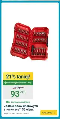 ERLI Zestaw bitów udarowych Shockwave 56 elem oferta