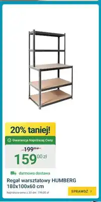 ERLI Regał warsztatowy Humberg 180x100x60 cm oferta