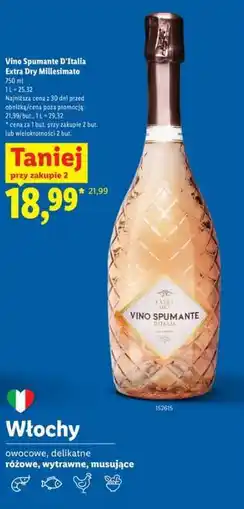 Lidl Vino Spumante D'Italia Extra Dry Millesimato oferta