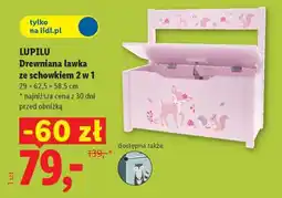 Lidl LUPILU Drewniana ławka ze schowkiem 2 w 1 oferta
