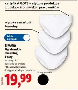 Lidl ESMARA Figi damskie z bawełną, 3 pary oferta