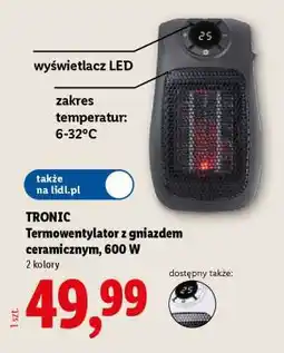 Lidl TRONIC Termowentylator z gniazdem ceramicznym, 600 W oferta