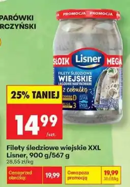 Biedronka Filety śledziowe wiejskie XXL Lisner 900 g / 567 g oferta