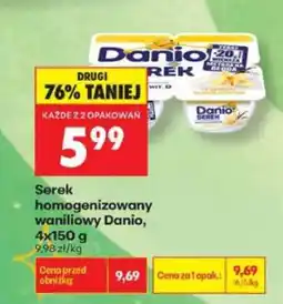 Biedronka Serek homogenizowany waniliowy Danio, 4x150 g oferta