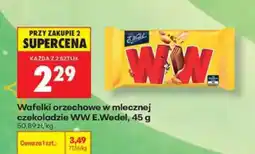Biedronka Wafelki orzechowe w mlecznej czekoladzie WW E.Wedel, 45 g oferta