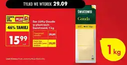 Biedronka Ser żółty Gouda w plastrach światowid , 1 kg oferta