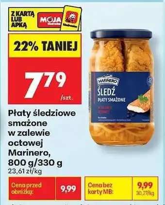 Biedronka Płaty śledziowe smażone w zalewie octowej Marinero, 800 g/330 g oferta