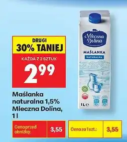 Biedronka Maślanka naturalna 1,5% Mleczna Dolina, 1l oferta