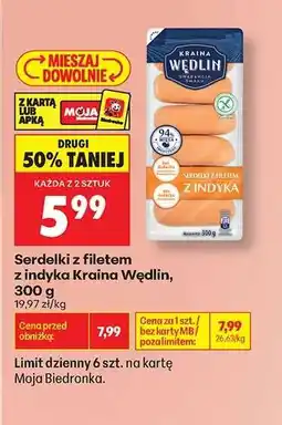 Biedronka Serdelki z filetem z indyka Kraina Wędlin, 300 g oferta