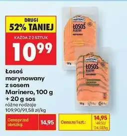 Biedronka Łosoś marynowany z sosem Marinero, 100 g + 20 g sos oferta
