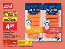 Biedronka Kiełbaski mini bez osłonki Kraina Wędlin, 180 g oferta