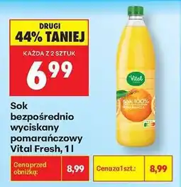 Biedronka Sok bezpośrednio wyciskany pomarańczowy Vital Fresh , 1l oferta