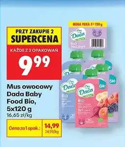 Biedronka Mus owocowy Dada Baby Food Bio, 5x120 g oferta