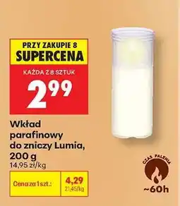 Biedronka Wkład parafinowy do zniczy Lumia, 200 g oferta