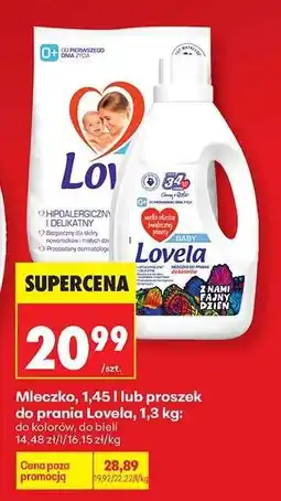Biedronka Mleczko, 1,45 l lub proszek do prania Lovela, 1,3 kg oferta