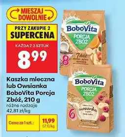 Biedronka Kaszka mleczna lub owsianka BoboVita Porcja Zbóż 210 g oferta