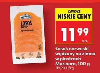 Biedronka Łosoś norweski wędzony na zimno w plastrach Marinero , 100 g oferta