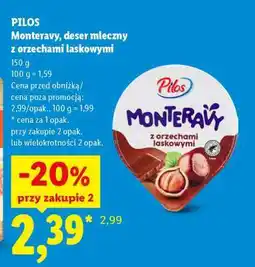 Lidl PILOS Monteravy, deser mleczny z orzechami laskowymi oferta