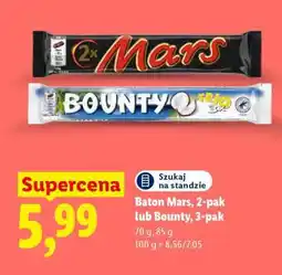 Lidl Baton Mars, 2-pak lub Bounty, 3-pak oferta