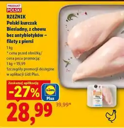 Lidl RZEŹNIK Polski kurczak Biesiadny, z chowu bez antybiotyków – filety z piersi oferta