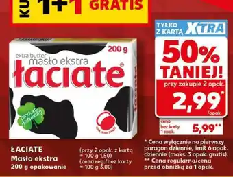 Kaufland ŁACIATE Masło ekstra 200 g opakowanie oferta