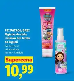 Lidl PSI PATROL/GABI Mgiełka do ciała i włosów lub farbka do kąpieli oferta