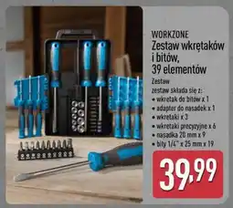 ALDI WORKZONE Zestaw wkrętaków i bitów, 39 elementów oferta