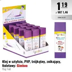 Eurocash Klej w sztyfcie, PVP, trójkątny, znikający, fioletowy: Gimboo oferta