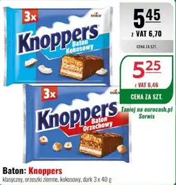 Eurocash Baton: Knoppers klasyczny, orzeszki ziemne, kokosowy, dark oferta