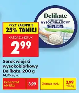 Biedronka Serek wiejski wysokobiałkowy Delikate oferta