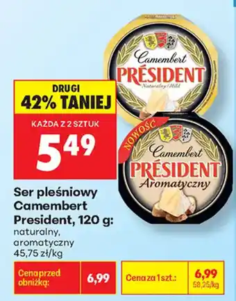 Biedronka Ser pleśniowy Camembert President oferta