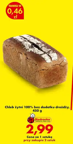 Biedronka Chleb żytni 100% bez dodatku drożdży oferta