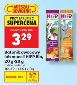Biedronka Batonik owocowy lub muesli HiPP Bio oferta
