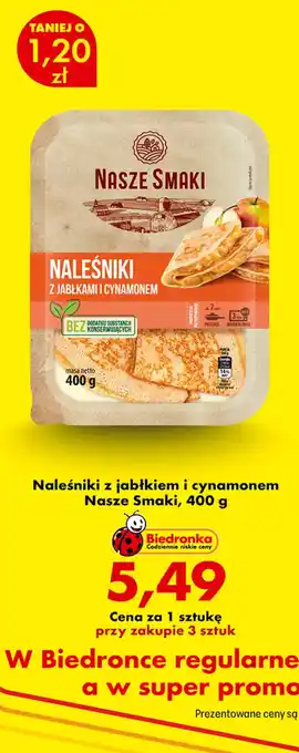 Biedronka Naleśniki z jabłkiem i cynamonem Nasze Smaki oferta
