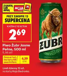 Biedronka Piwo Żubr Jasne Pełne oferta
