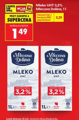 Biedronka Mleko UHT Mleczna Dolina oferta