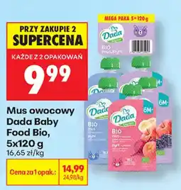 Biedronka Mus owocowy Dada Baby Food Bio oferta