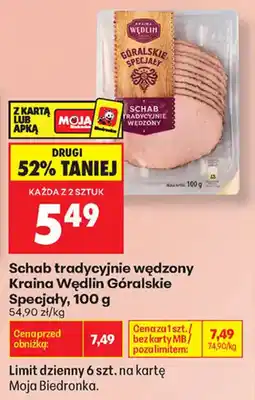 Biedronka Schab tradycyjnie wędzony Kraina Wędlin Góralskie Specjały oferta