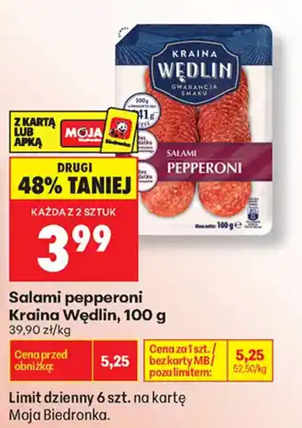 Biedronka Salami pepperoni Kraina Wędlin oferta